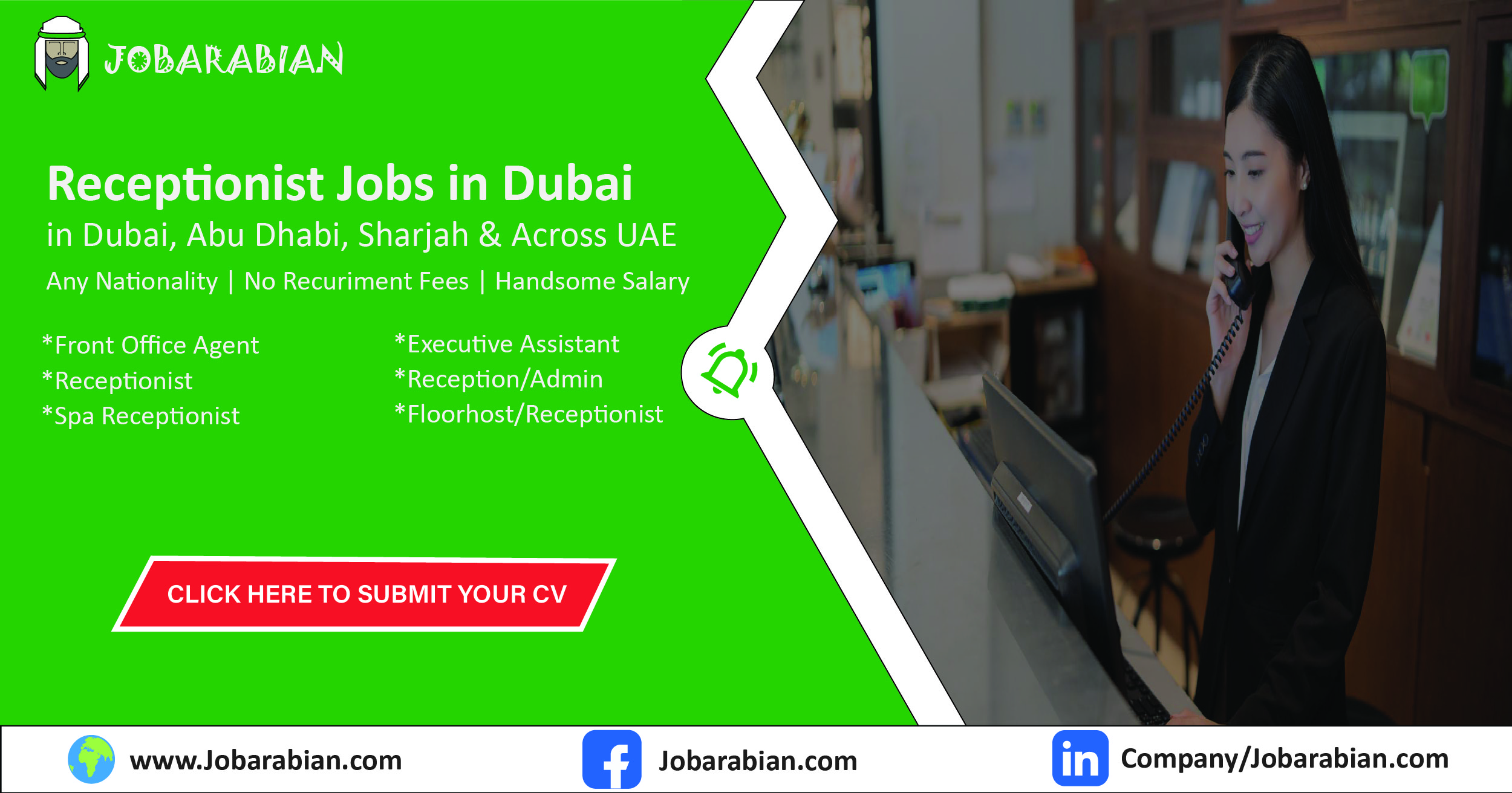 Receptionist Jobs in Dubai